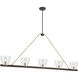 Noellea 5 Light 61 inch Dark Bronze and Legacy Brass Linear Chandelier Ceiling Light