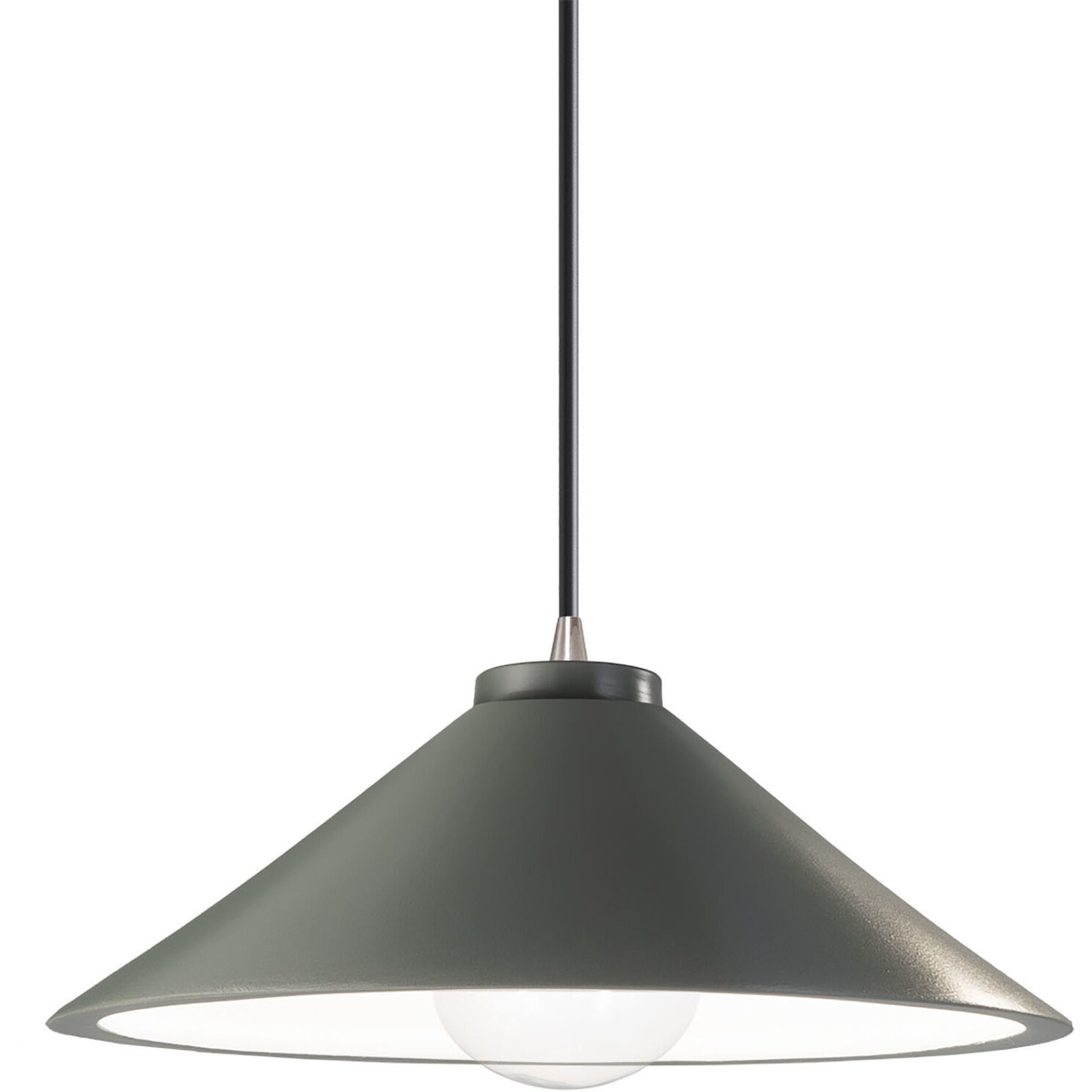 Radiance Collection LED 11.75 inch Pewter Green with Brushed Nickel Pendant Ceiling Light