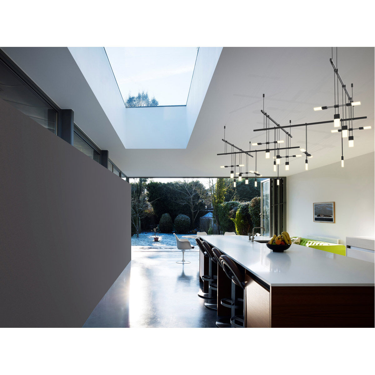 Suspenders LED 106 inch Satin Black Pendant Ceiling Light