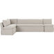 Fable Beige Slipcover Dining Banquette, L-Shape