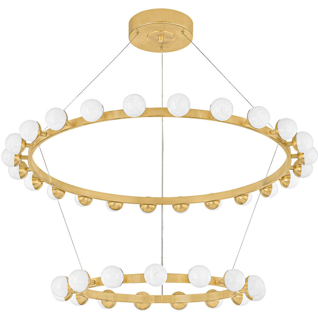 Linus LED 45.25 inch Vintage Brass Chandelier Ceiling Light
