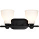 Russel 2 Light 14.75 inch Matte Black Vanity Light Wall Light