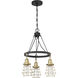 Neighborhood Thatcher 3 Light 18 inch Flat Black/Satin Brass Chandelier Ceiling Light in Flat Black and Satin Brass, Neighborhood Collection