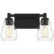 Clarity 2 Light 16 inch Coal Bath Vanity Wall Light