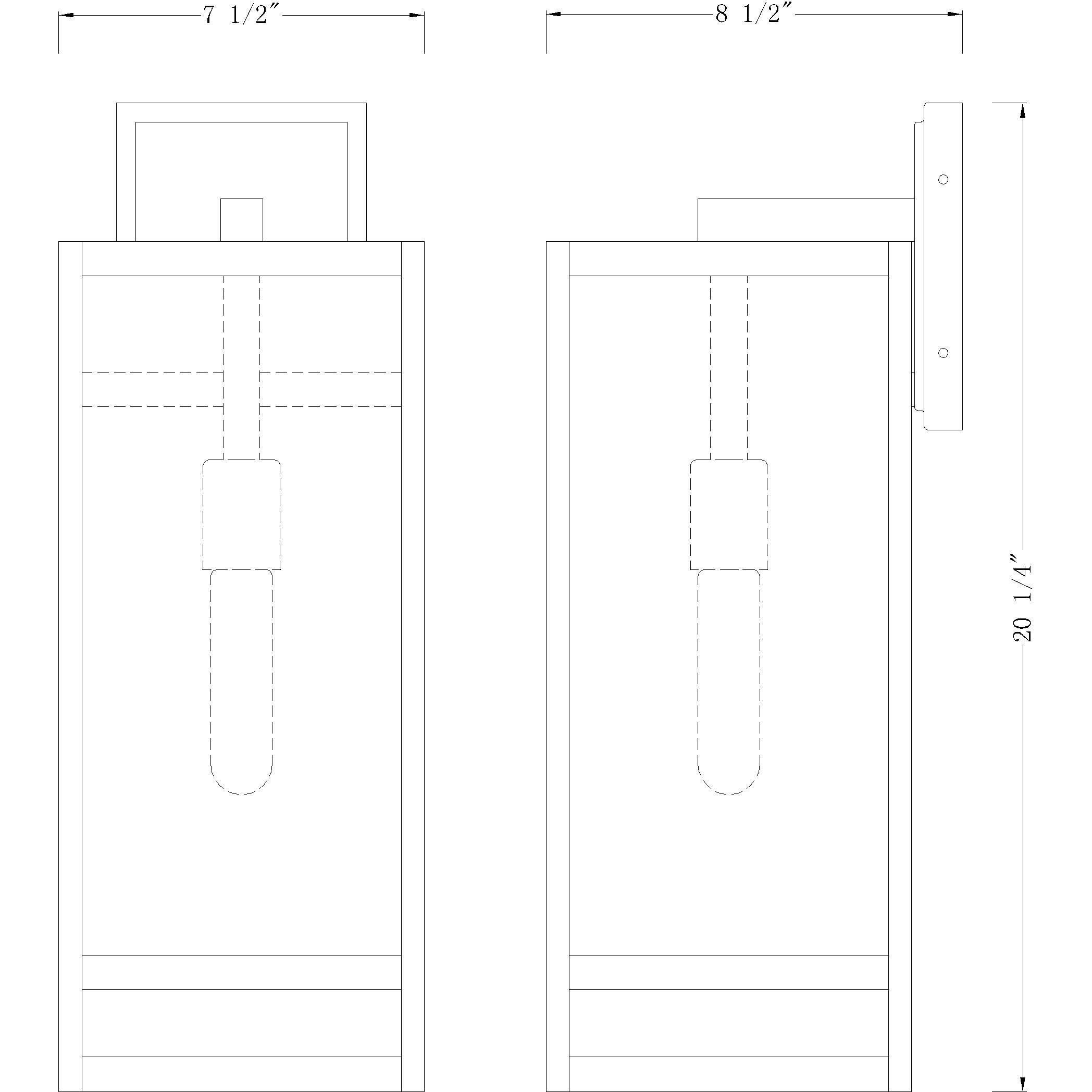 Nuri 1 Light 21.25 inch Black Outdoor Wall Light