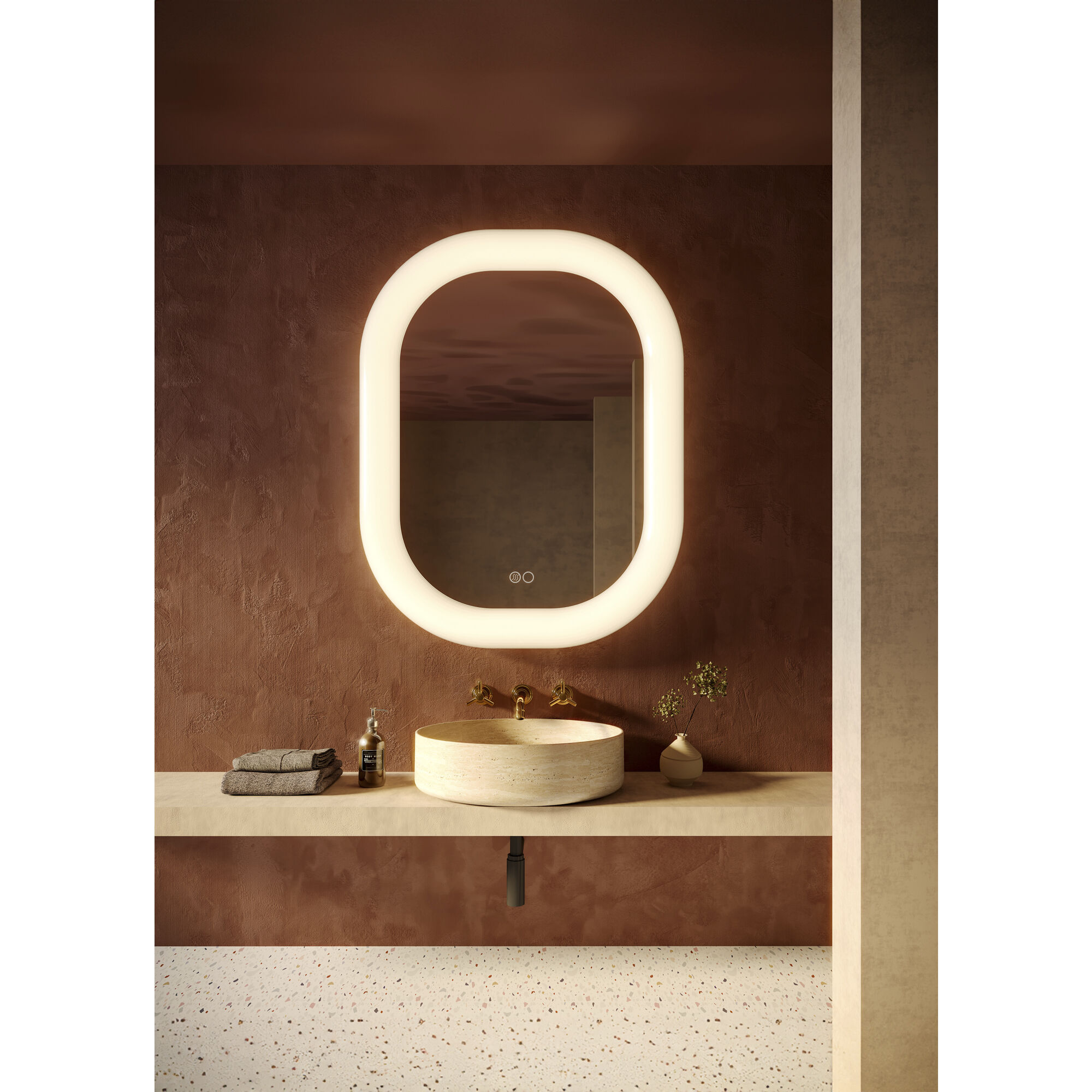 Float 37.13 X 28.75 inch White Wall Mirror