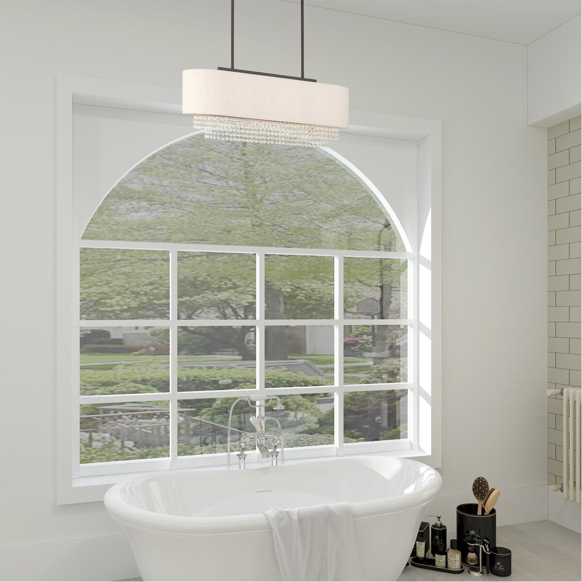 Carlisle 3 Light 31 inch English Bronze Linear Chandelier Ceiling Light