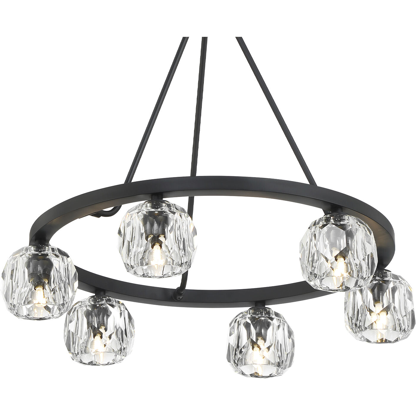 Aragon 6 Light 24 inch Matte Black Chandelier Ceiling Light