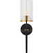 Thomas O'Brien Vivier 1 Light 5.25 inch Blackened Iron and Hand-Rubbed Antique Brass Single Sconce Wall Light