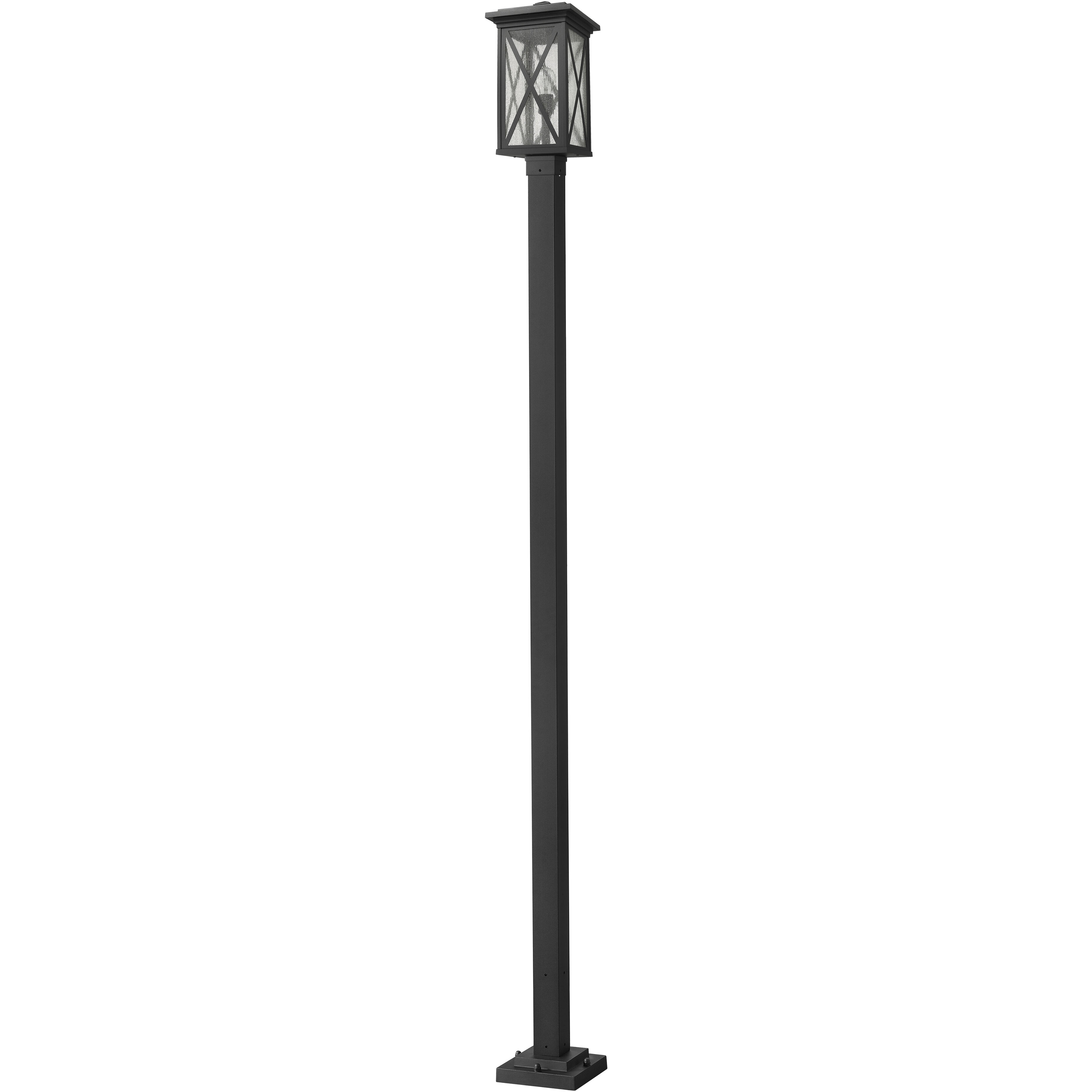 Brookside 1 Light 112.75 inch Black Outdoor Post Mounted Fixture