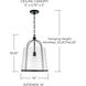 Madison 1 Light 14 inch Matte Black Pendant Ceiling Light