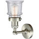 Franklin Restoration Small Canton LED 6.5 inch Brushed Satin Nickel Sconce Wall Light in Seedy Glass, Franklin Restoration