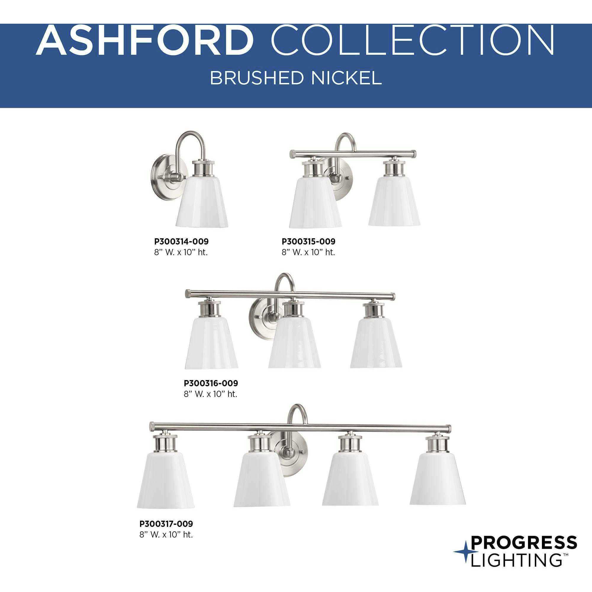 Ashford 1 Light 5 inch Brushed Nickel Bath Vanity Wall Light