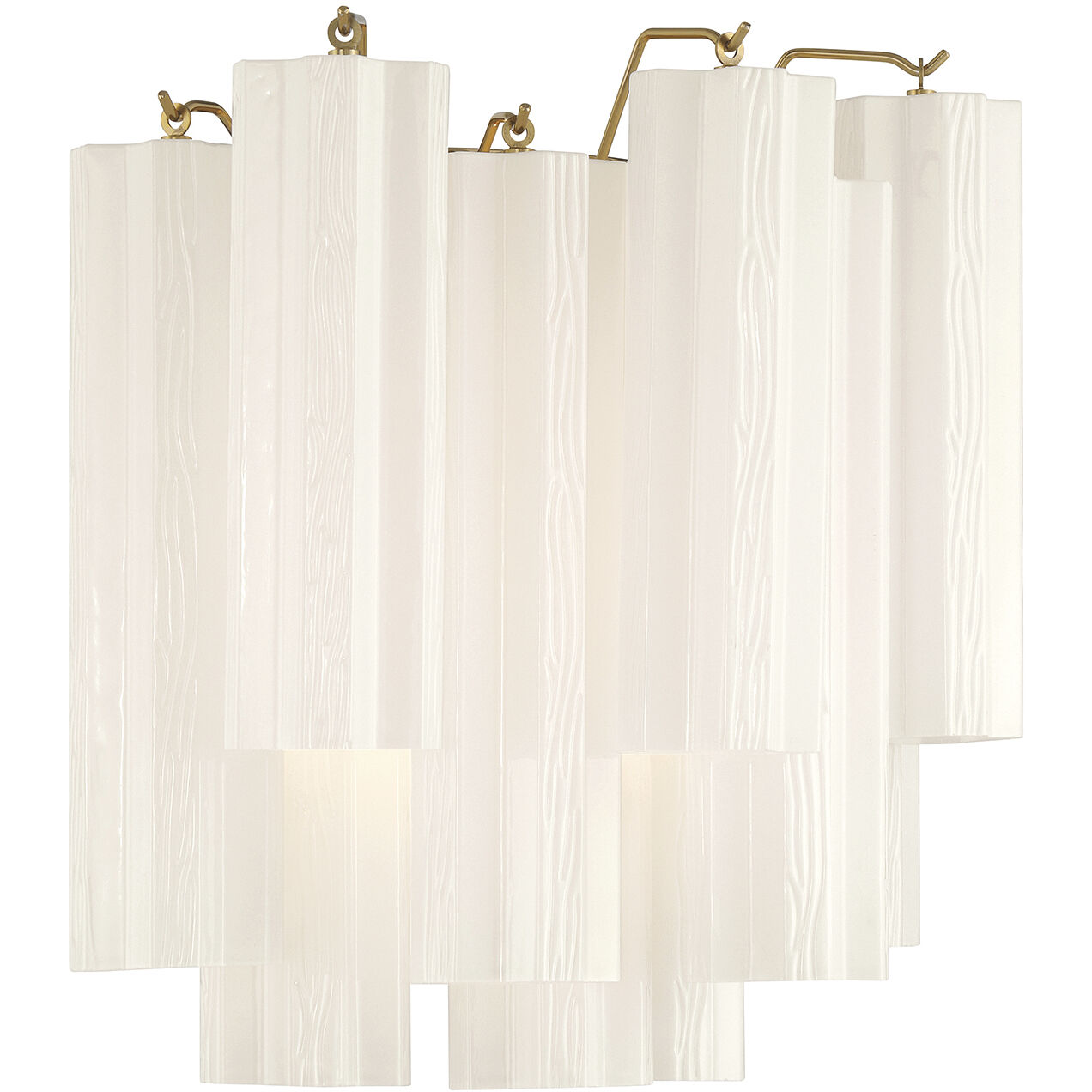 Addis Bath Wall Light in Tronchi Glass White