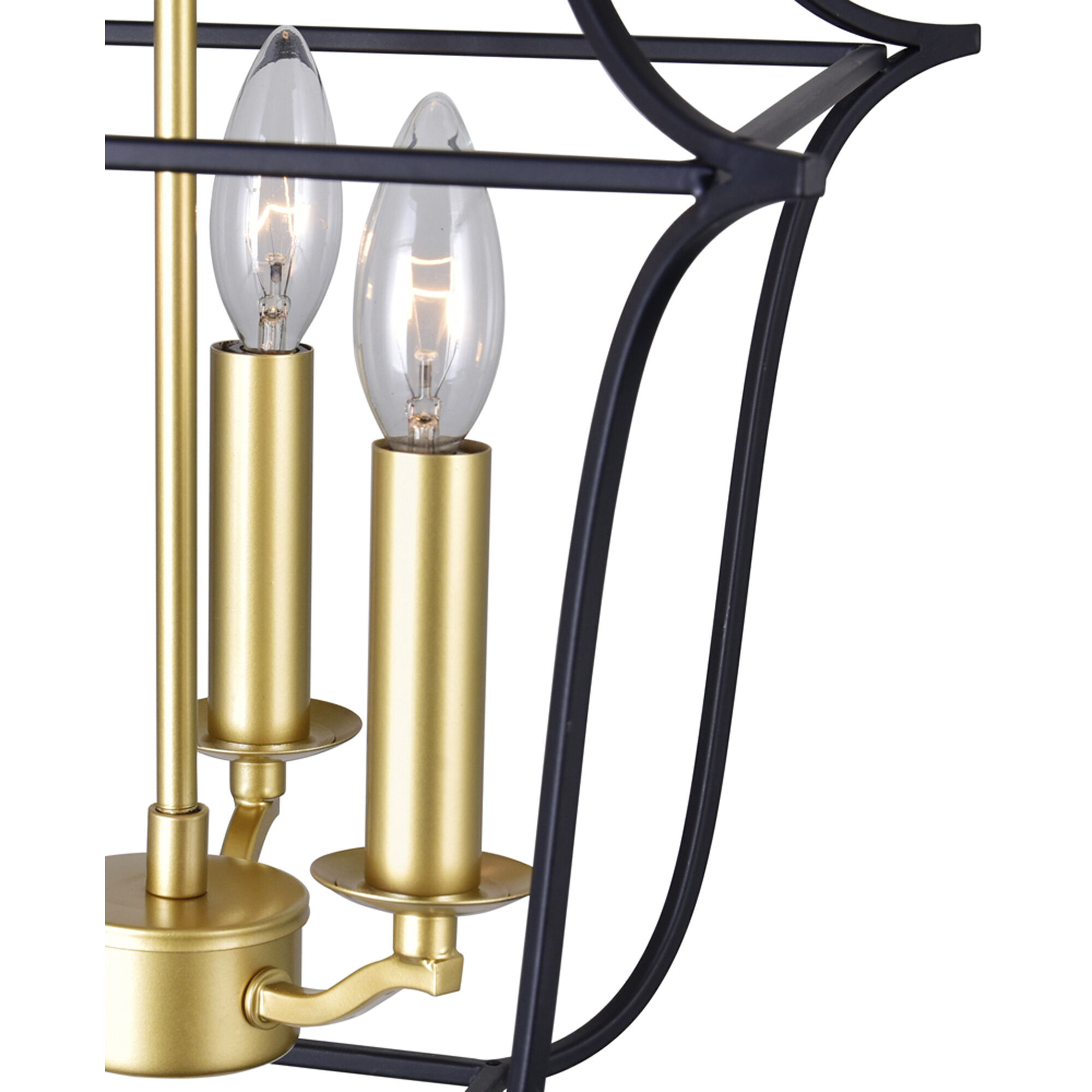 Tudor 3 Light 12 inch Satin Gold and Black Down Pendant Ceiling Light