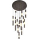 Ronda LED 32 inch Harlow Bronze Multi Drop Chandelier Ceiling Light