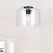 Sklo 1 Light 12 inch Matte Black Flush Mount Ceiling Light