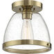 Lodie 1 Light 10 inch Satin Brass Flushmount Ceiling Light