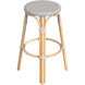 Tobias Round Rattan 30" Bar Stool in Gray and White Dot