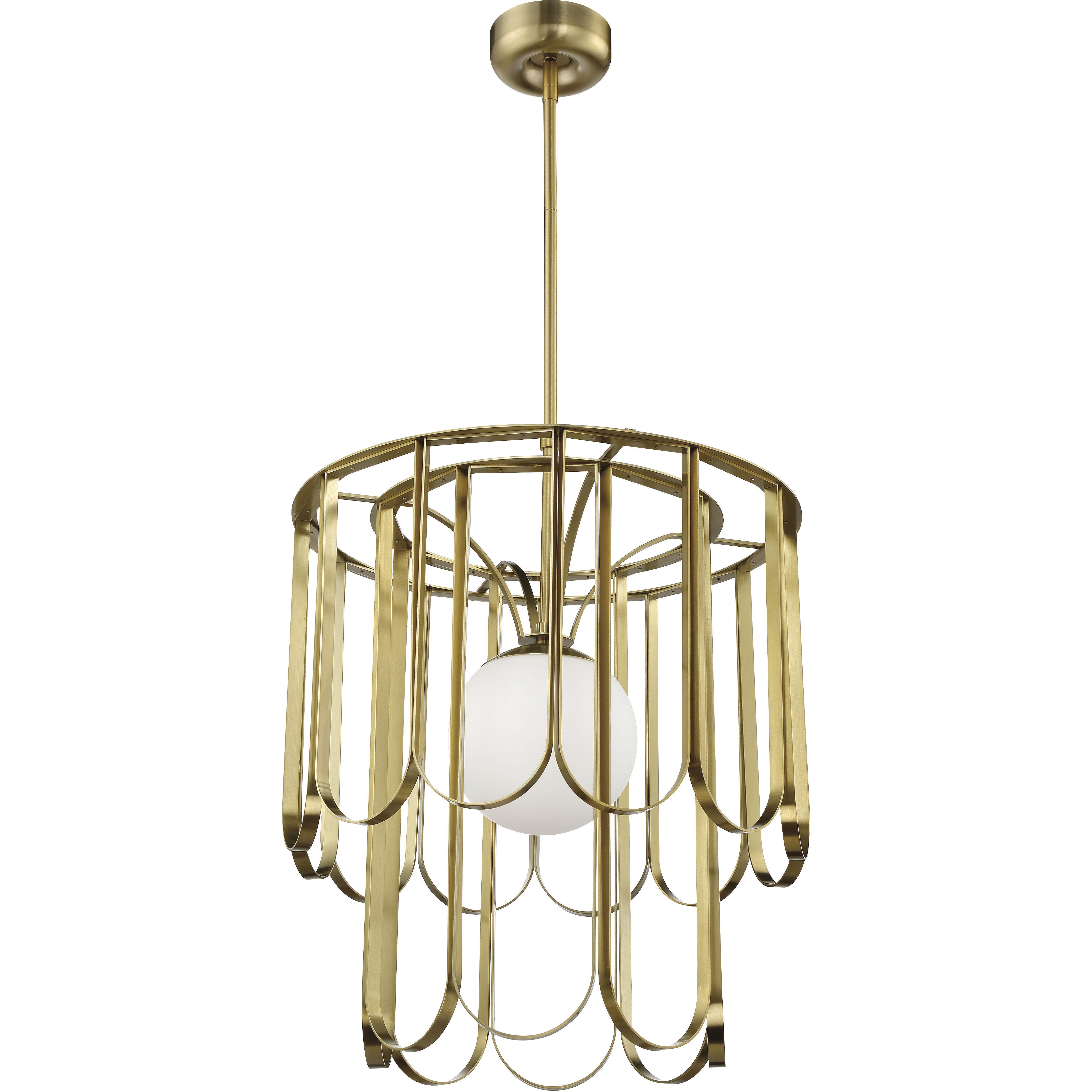 Melody 1 Light 25 inch Satin Brass Pendant Ceiling Light