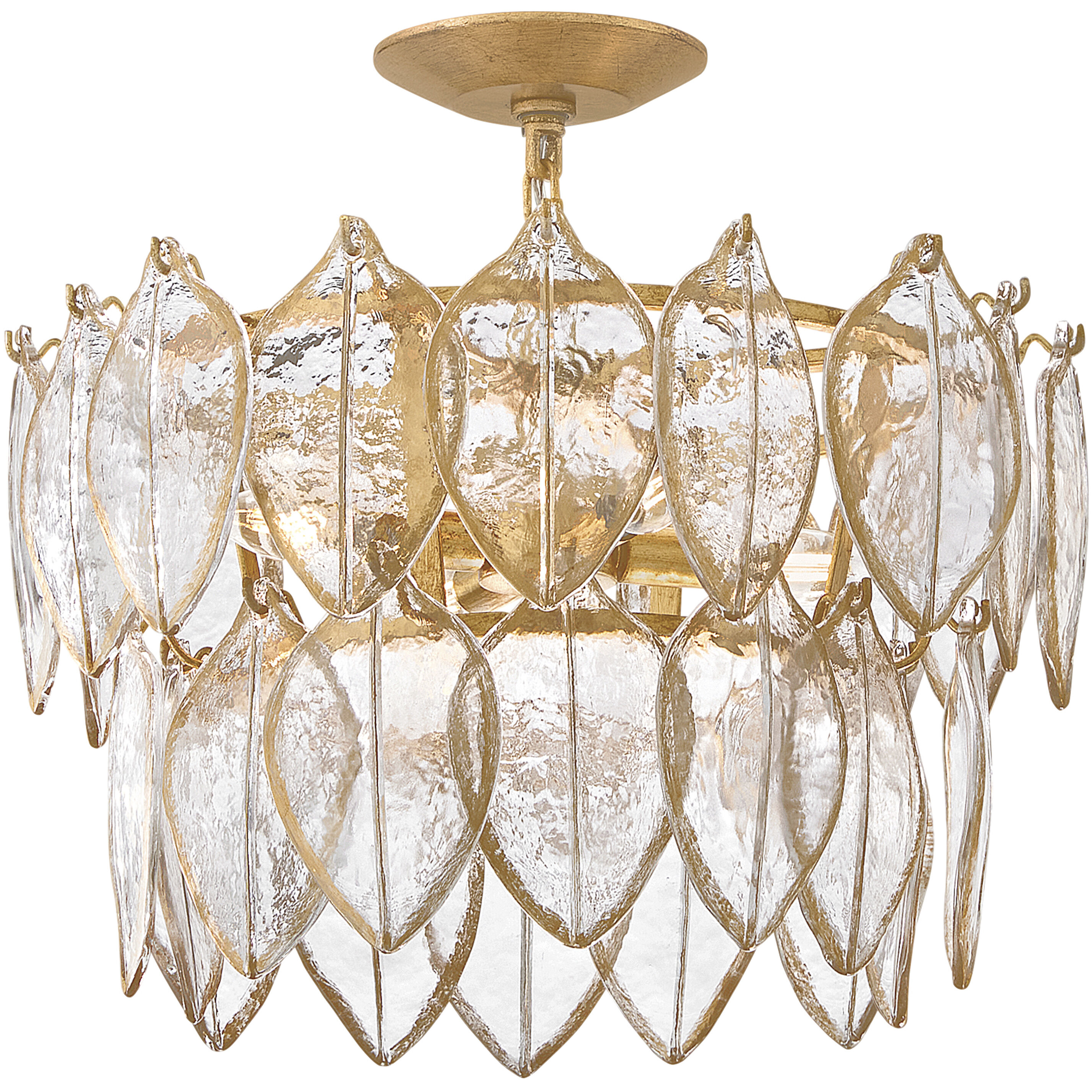 Amira 4 Light 19 inch Distressed Brass Convertible Semi Flush Ceiling Light