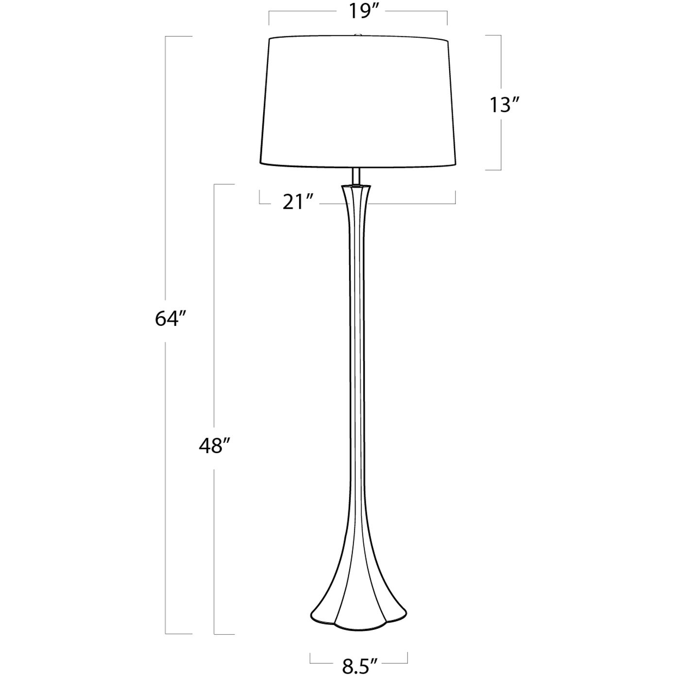 Lillian 64 inch 150.00 watt Gold Leaf Floor Lamp Portable Light