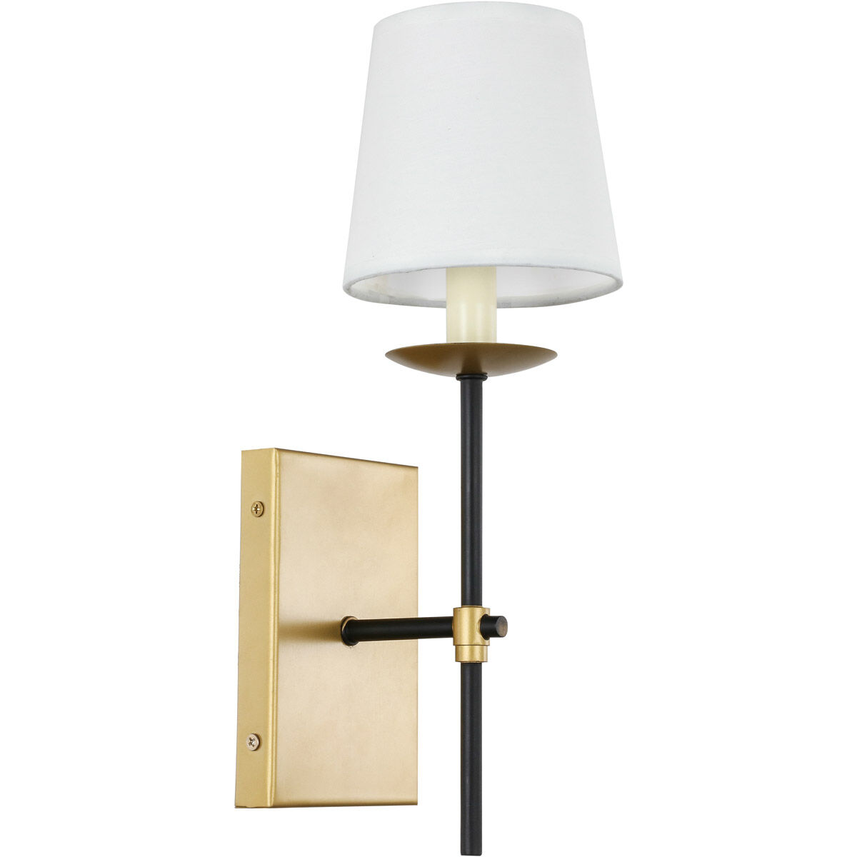 Eclipse 1 Light 4.5 inch Brass and Black Wall sconce Wall Light