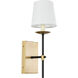 Eclipse 1 Light 4.5 inch Brass and Black Wall sconce Wall Light