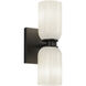 Nola Wall Sconce Wall Light in Black, Glossy Opal Glass Shade