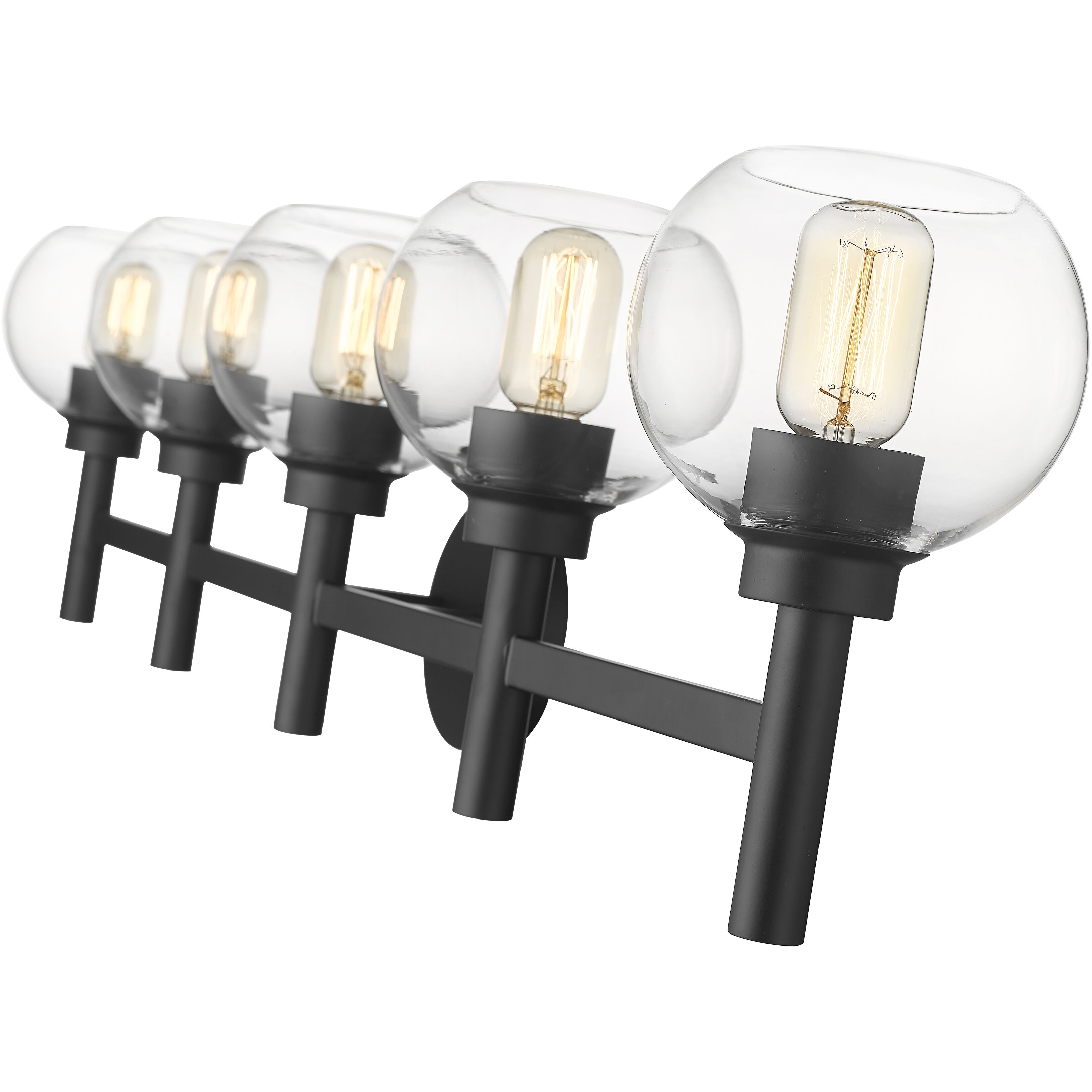 Sutton 5 Light 39.5 inch Matte Black Vanity Wall Light