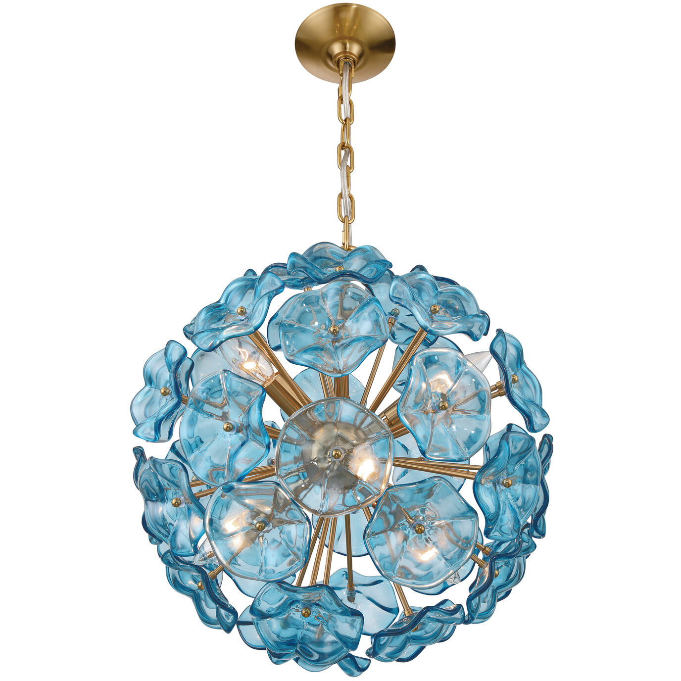 Esme 6 Light 18.25 inch Aged Brass Chandelier Ceiling Light