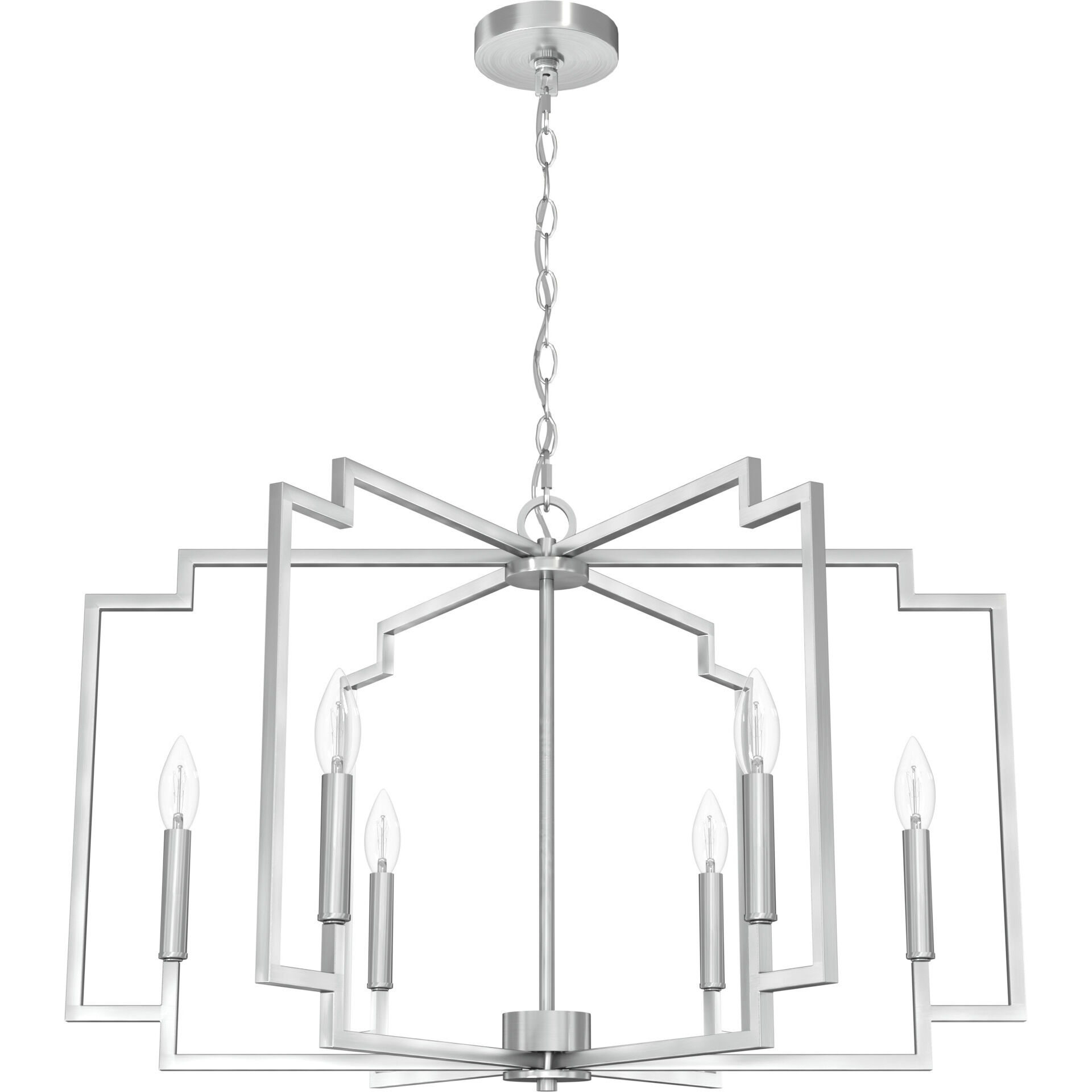 Zoanne 6 Light 30.25 inch Brushed Nickel Chandelier Ceiling Light