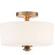 Travis 2 Light 12.5 inch Vibrant Gold Semi Flush Ceiling Light