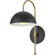 Lou LED 8 inch Black Sconce Wall Light
