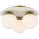 Orban 3 Light 15 inch Soft Brass Semi Flush Mount Ceiling Light