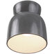 Radiance Collection 1 Light 7.5 inch Gloss Grey Flush Mount Ceiling Light