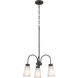 Erma 3 Light Olde Bronze Chandelier Ceiling Light, Small, 1 Tier