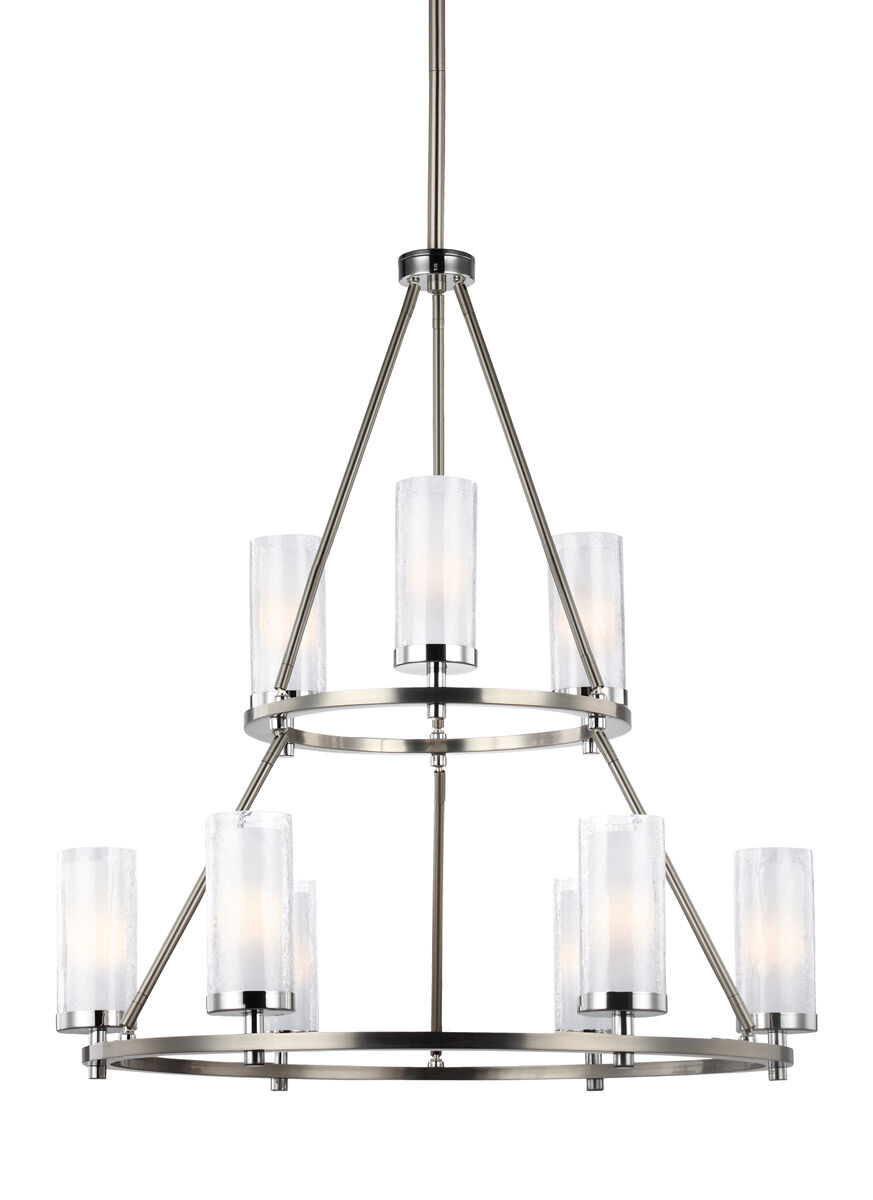 Jonah 9 Light 30 inch Satin Nickel / Chrome Chandelier Ceiling Light