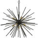 Tribeca 9 Light 34 inch Shiny Black with Polished Brass Accents Foyer Pendant Chandelier Ceiling Light