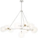 Bermude 10 Light 55.12 inch Nickel Chandelier Ceiling Light