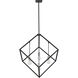 Vertical 4 Light 34 inch Matte Black and Brushed Nickel Chandelier Ceiling Light