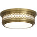 Williamsburg Tucker 2 Light 11.75 inch Antique Brass Flushmount Ceiling Light