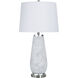 Glina 32.5 inch 100 watt Glina Silver and White Table Lamp Portable Light