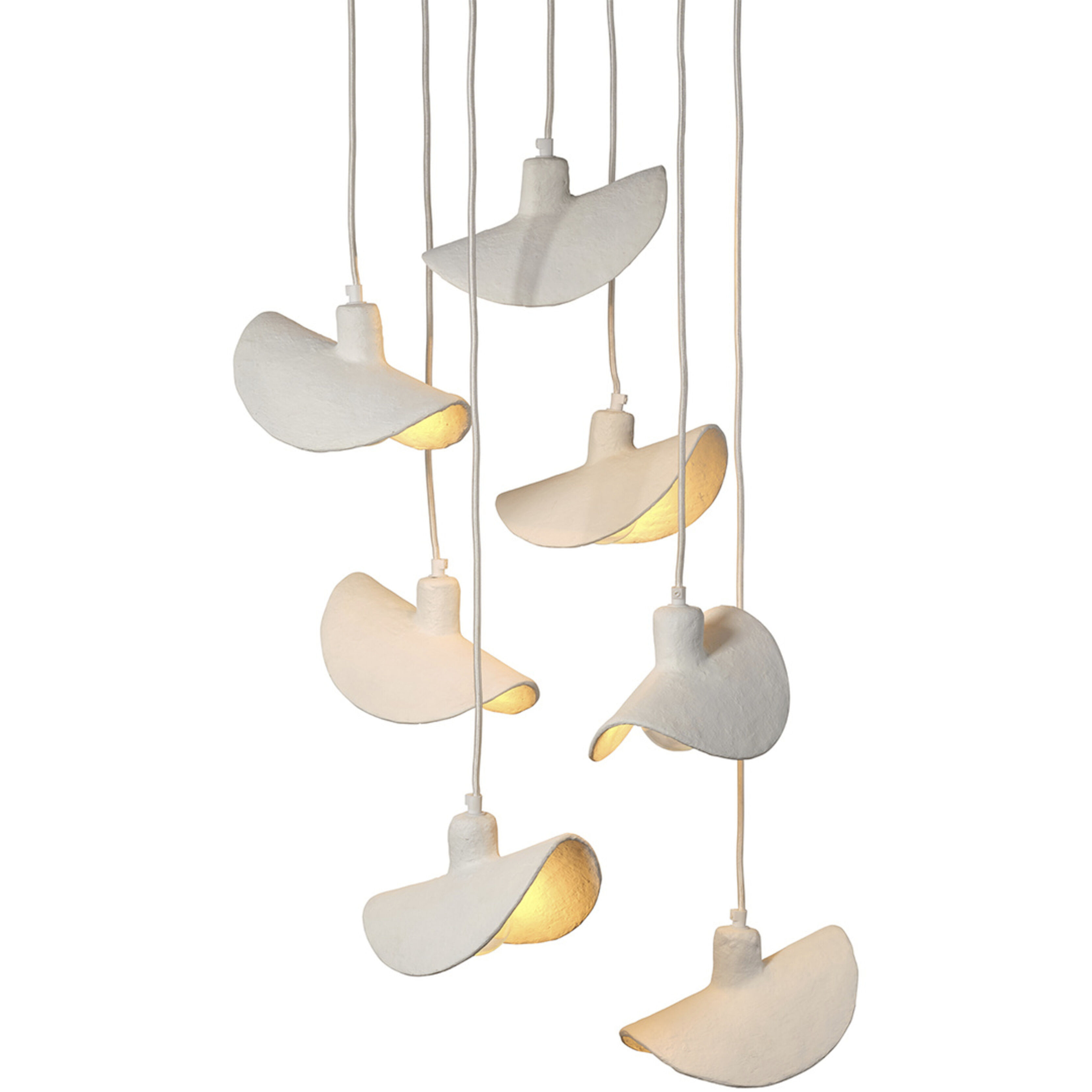 Slope 7 Light 18.25 inch Textured White Chandelier Ceiling Light, Inline