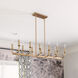 Bailey 12 Light 42 inch Aged Brass Linear Chandelier Ceiling Light
