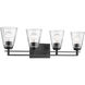 Lyna 4 Light 30.5 inch Matte Black Vanity Wall Light