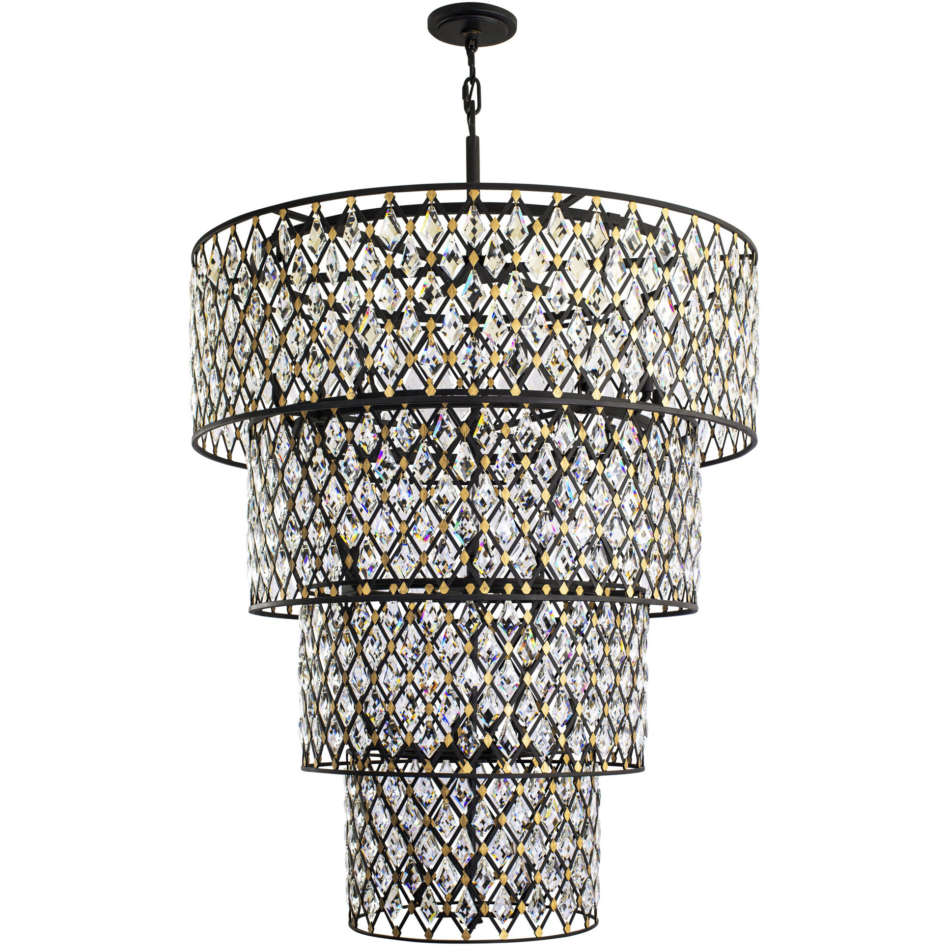 Windsor 21 Light 40 inch Carbon Black/Havana Gold Chandelier Ceiling Light