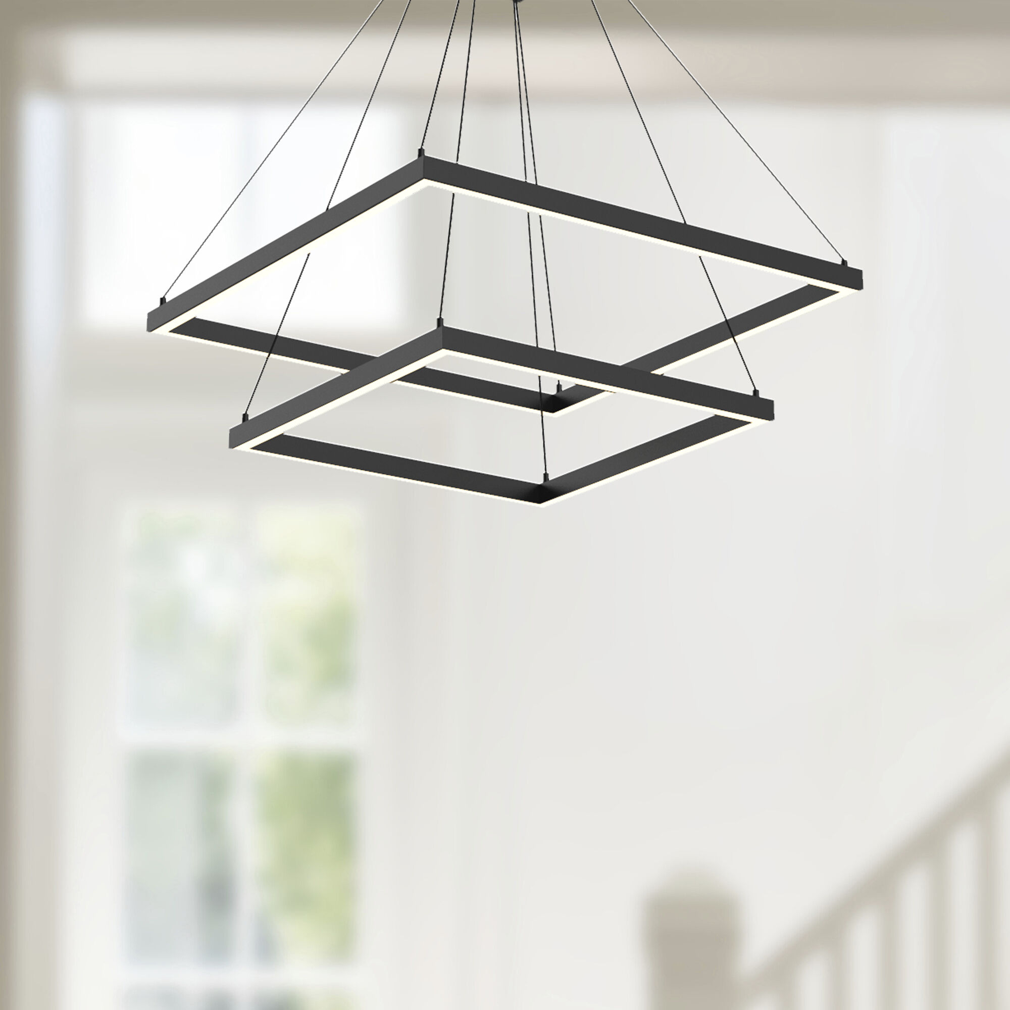 Piazza LED 23.63 inch Black Chandelier Ceiling Light