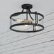 Holbrook LED 15.75 inch Matte Black and Satin Brass Semi-Flush Mount Ceiling Light