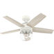 Margo 44 inch Textured White with Light Oak/Fresh White Blades Ceiling Fan